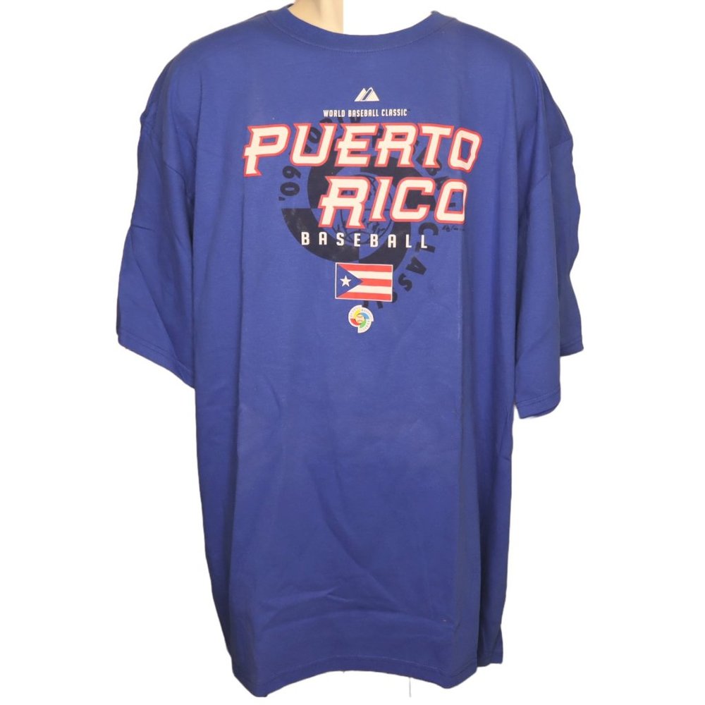 NWOT Majestic World Baseball Classic 2009 Puerto Rico Rican Day XL T- Shirt